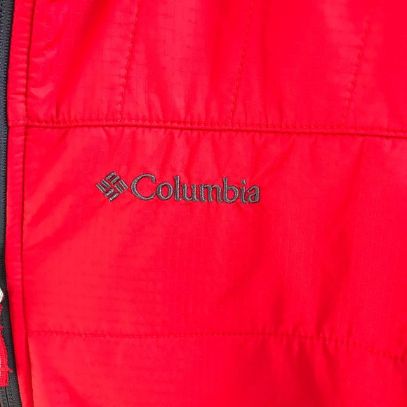 Columbia Full Zip Jacket Hoodie Youth Large Girl Boy 14 16 Red Fleece Zip Pocket - Picture 4 of 7